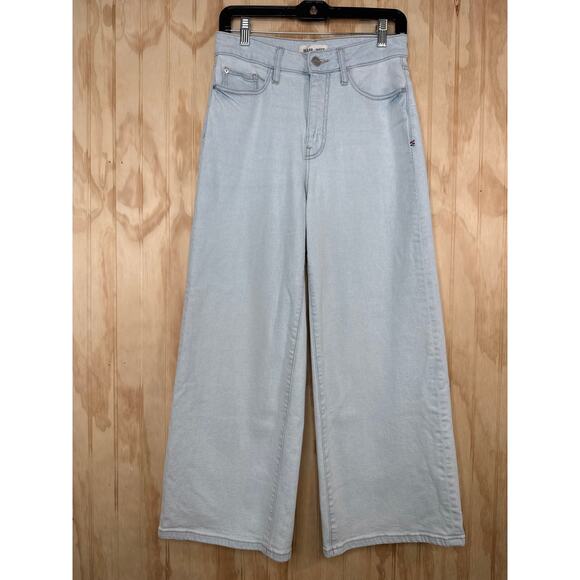 Warp + Weft Wide Leg Jeans Women’s Size 2 / 26 Light Wash NCE Nice Cote Crop - Picture 3 of 9